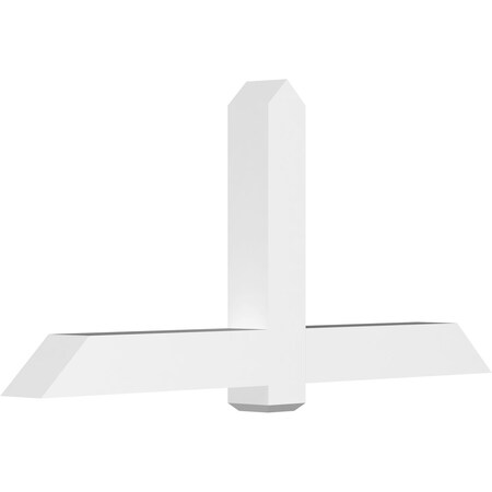 Ekena Millwork Eugene Architectural Grade PVC Gable Bracket, 72"W x 33"H x 6"D x 6"F, 11/12 Pitch GBP072X33X0606EUG00